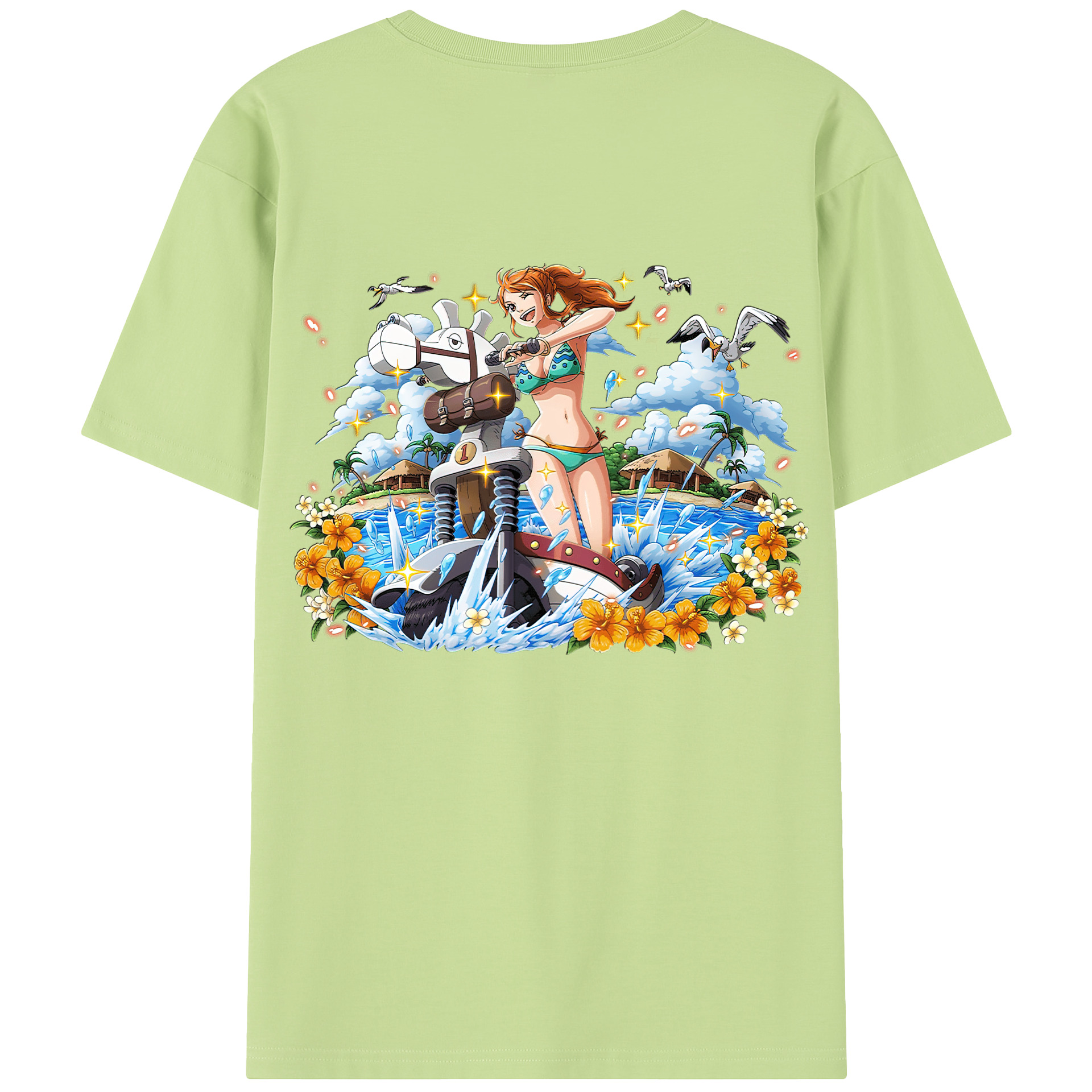 ワンピース ナミ ONE PIECE Nami 綿100％半袖Tシャツ（背面プリント）